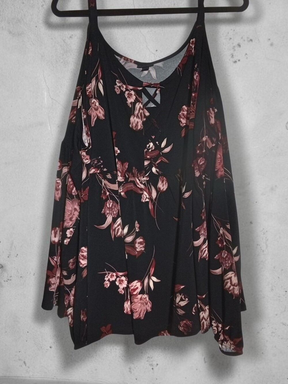 Torrid Black Floral Cold Shoulder Top